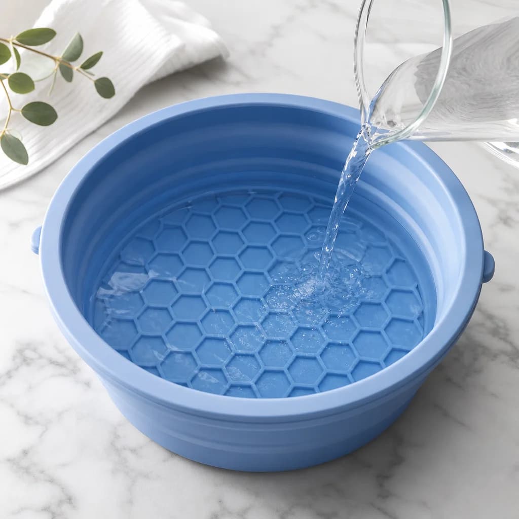 Filling the bowl with water